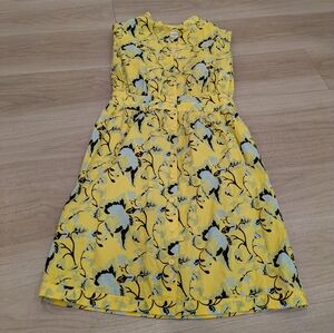 Diane Von Furstenberg Yellow Floral Sleeveless Mini Dress - Size 4